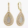 Monet Jewelry Womens Glass Drop Earrings In Gold