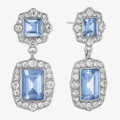 Monet Jewelry Womens Glass Hypoallergenic Drop Earrings In Blue
