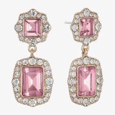 Monet Jewelry Womens Glass Hypoallergenic Drop Earrings In Pink