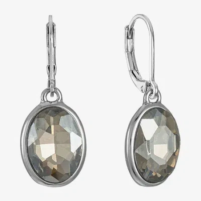 Monet Jewelry Womens Glass Oval Drop Earrings In Gray