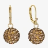 Monet Jewelry Womens Glass Round Drop Earrings In Gold