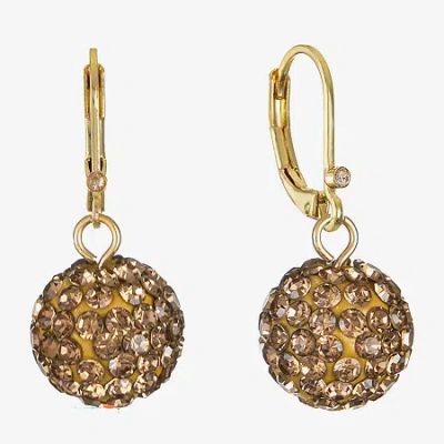 Monet Jewelry Womens Glass Round Drop Earrings In Gold