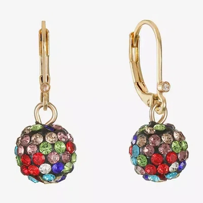 Monet Jewelry Womens Glass Round Drop Earrings In Multi