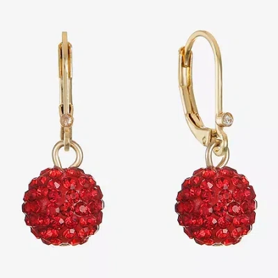 Monet Jewelry Womens Glass Round Drop Earrings In Red