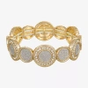 Monet Jewelry Womens Glass Round Stretch Bracelet In Gold