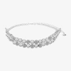Monet Jewelry Womens Glass Surgical Steel Round 13 Inch Choker Necklace In Silver