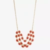 Monet Jewelry Womens Gold Tone 18 Inch Strand Necklace In Orange