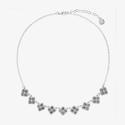 Monet Jewelry Womens Gray 17 Inch Collar Necklace