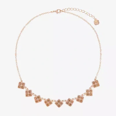Monet Jewelry Womens Gray 17 Inch Collar Necklace In Gold