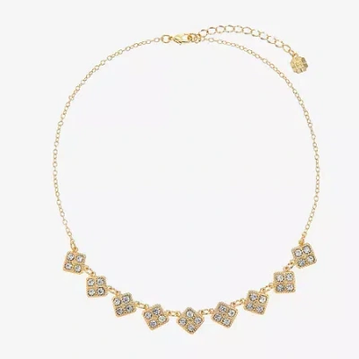 Monet Jewelry Womens Gray 17 Inch Collar Necklace In Gold