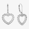Monet Jewelry Womens Heart Drop Earrings In Silver