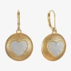 Monet Jewelry Womens Heart Drop Earrings In Gold