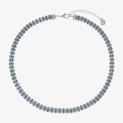 Monet Jewelry Womens Orange 18 Inch Collar Necklace In Blue