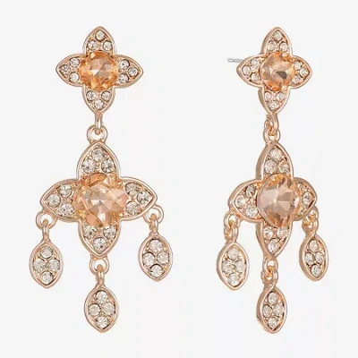Monet Jewelry Womens Orange Clover Hypoallergenic Drop Earrings