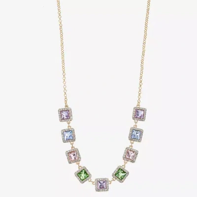 Monet Jewelry Womens Pink 17 Inch Collar Necklace In Multi