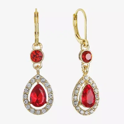 Monet Jewelry Womens Red Drop Earrings