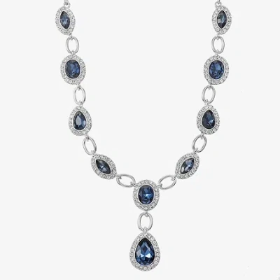 Monet Jewelry Womens Red Glass 17 Inch Y Necklace In Blue
