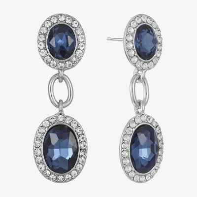 Monet Jewelry Womens Red Glass Oval Hypoallergenic Drop Earrings In Blue
