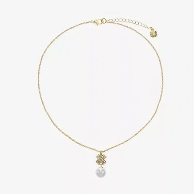 Monet Jewelry Womens Simulated Pearl 17 Inch Pendant Necklace In White