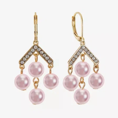 Monet Jewelry Womens Simulated Pearl Chandelier Earrings In Pink