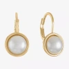 Monet Jewelry Womens Simulated Pearl Drop Earrings In Gold