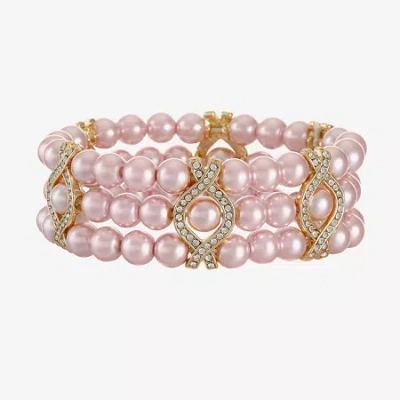 Monet Jewelry Womens Simulated Pearl Stretch Bracelet In Pink