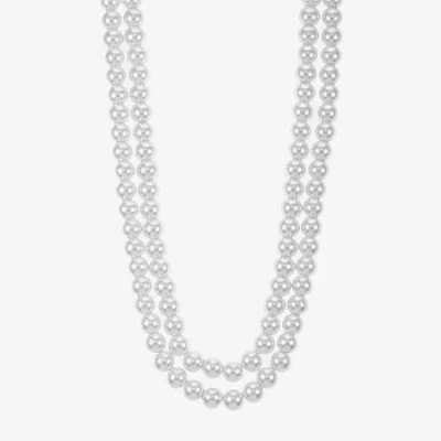 Monet Jewelry Womens White 19 Inch Collar Necklace