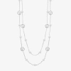 Monet Jewelry Womens White 32 Inch Strand Necklace In Metallic