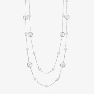 Monet Jewelry Womens White 32 Inch Strand Necklace