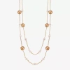Monet Jewelry Womens White 32 Inch Strand Necklace In Brown