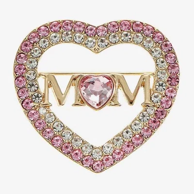 Monet Mom Pink Glass Pin In Multi