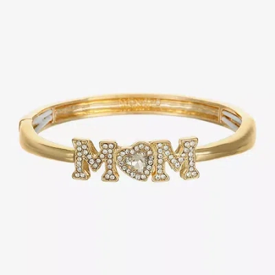 Monet Mom Womens Glass Heart Bangle Bracelet In Gold