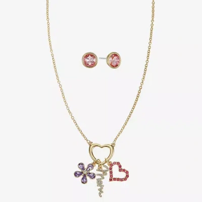 Monet Mom Womens Multi Color Glass Heart 2-pc. Jewelry Set In Gold