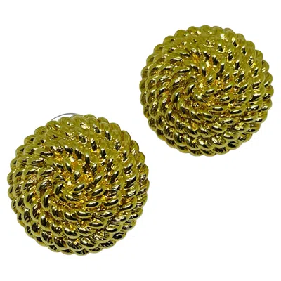 Pre-owned Monet Signed Gold Tone Designer Pierced Earrings In Multi