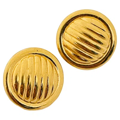 Pre-owned Monet Signed Vintage Gold Modernist Designer Clip On Earrings In Multi