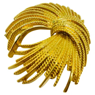 Pre-owned Monet Signed Vintage Gold Tone Designer Brooch In Multi