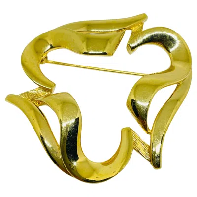 Pre-owned Monet Signed Vintage Gold Tone Designer Brooch In Multi