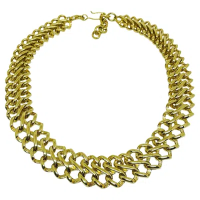 Pre-owned Monet Signed Vintage Gold Tone Designer Chain Necklace In Multi
