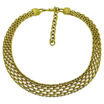 Pre-owned Monet Signed Vintage Gold Tone Designer Chain Necklace In Multi
