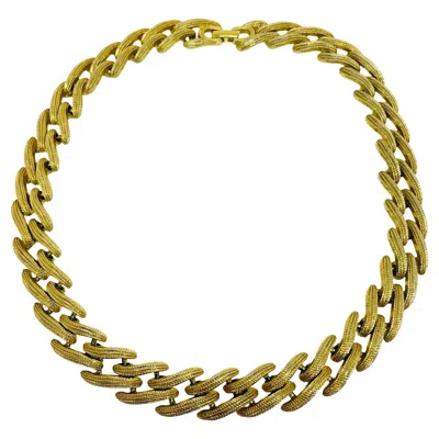 Pre-owned Monet Signed Vintage Gold Tone Designer Chain Necklace In Multi