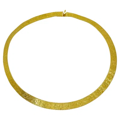 Pre-owned Monet Signed Vintage Gold Tone Etched Roses Chain Designer Necklace In Multi