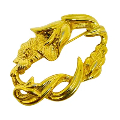 Pre-owned Monet Signed Vintage Gold Tone Flower Designer Brooch In Multi