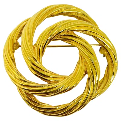 Pre-owned Monet Signed Vintage Gold Tone Massive Designer Brooch In Multi