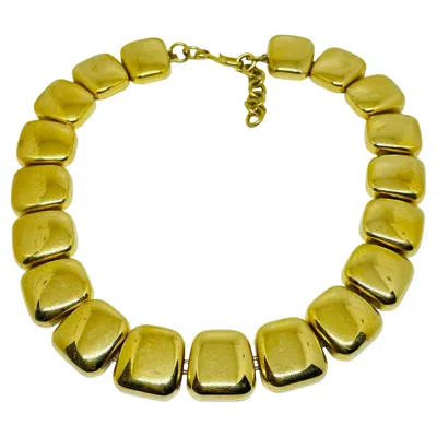 Pre-owned Monet Signed Vintage Gold Tone Modernist Designer Necklace In Multi
