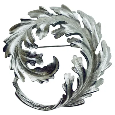 Pre-owned Monet Signed Vintage Silver Designer Brooch In Multi
