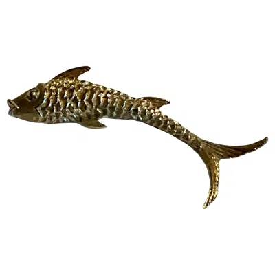 Pre-owned Monet Vintage Golden Fish Brooch In Multi