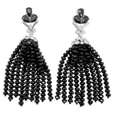 Pre-owned Monet Vintage  Deco Inspired Tassel Earrings 1990s In Multi