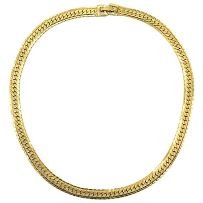 Pre-owned Monet Vintage  Gold Flatlink Necklace 1990s