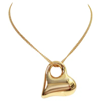 Pre-owned Monet Vintage  Long Link Necklace With Dangling Heart, Circa 1990s In Multi