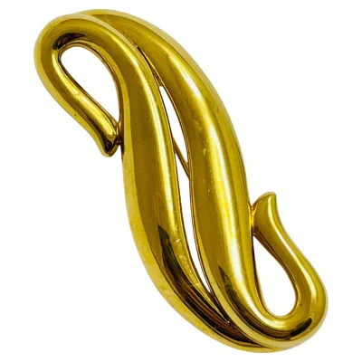 Pre-owned Monet Vintage  Signed Gold Tone Designer Brooch In Multi